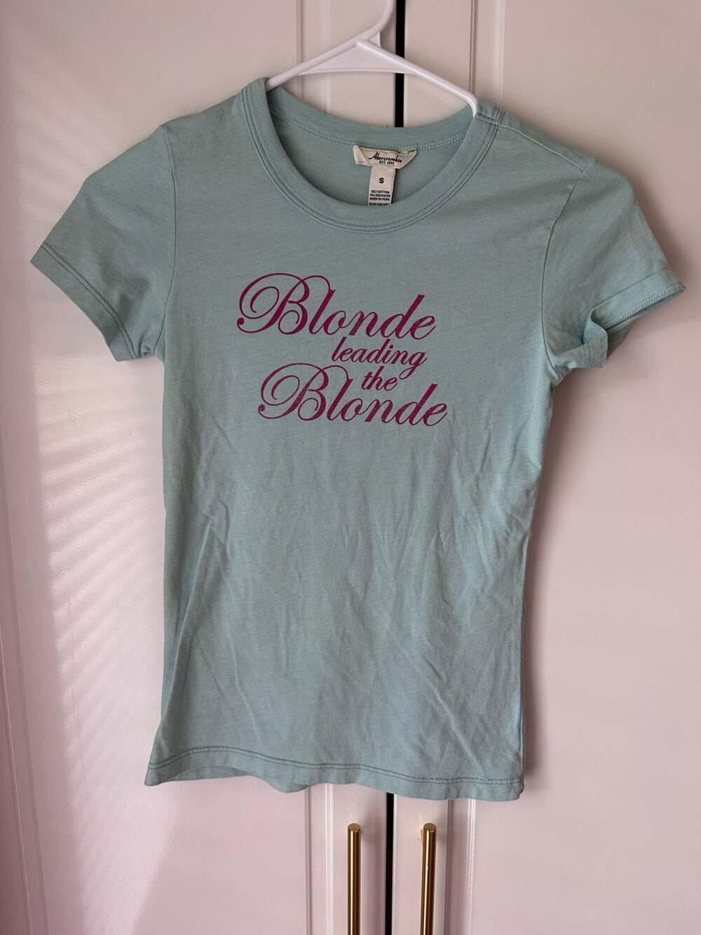 Abercrombie Graphic T-Shirt Size S Blonde Leading The Blonde
